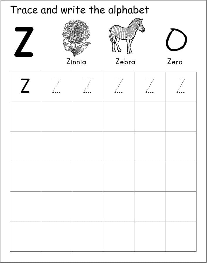 Printable Letter Z Trace And Write