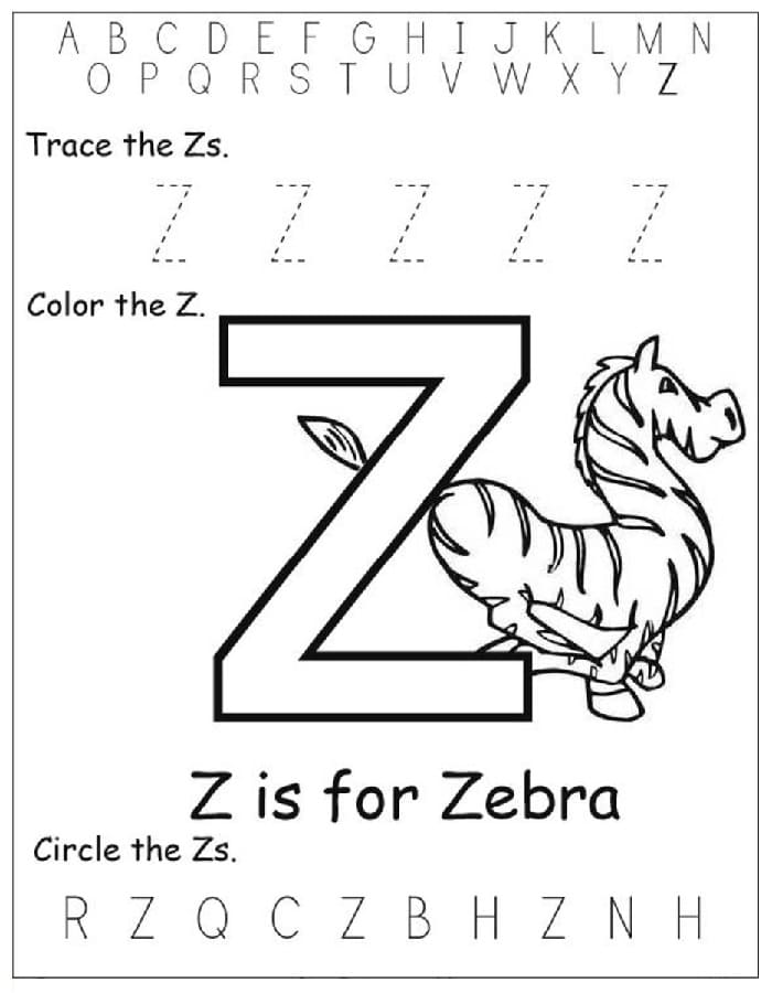 Printable Letter Z Tracing Book