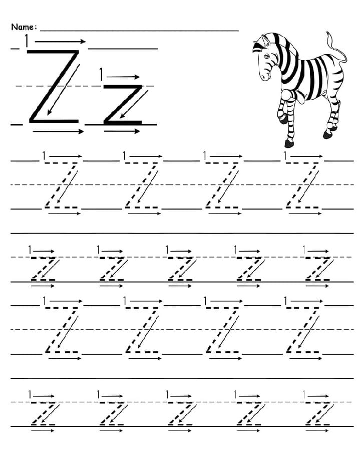 Printable Letter Z Tracing Sheet