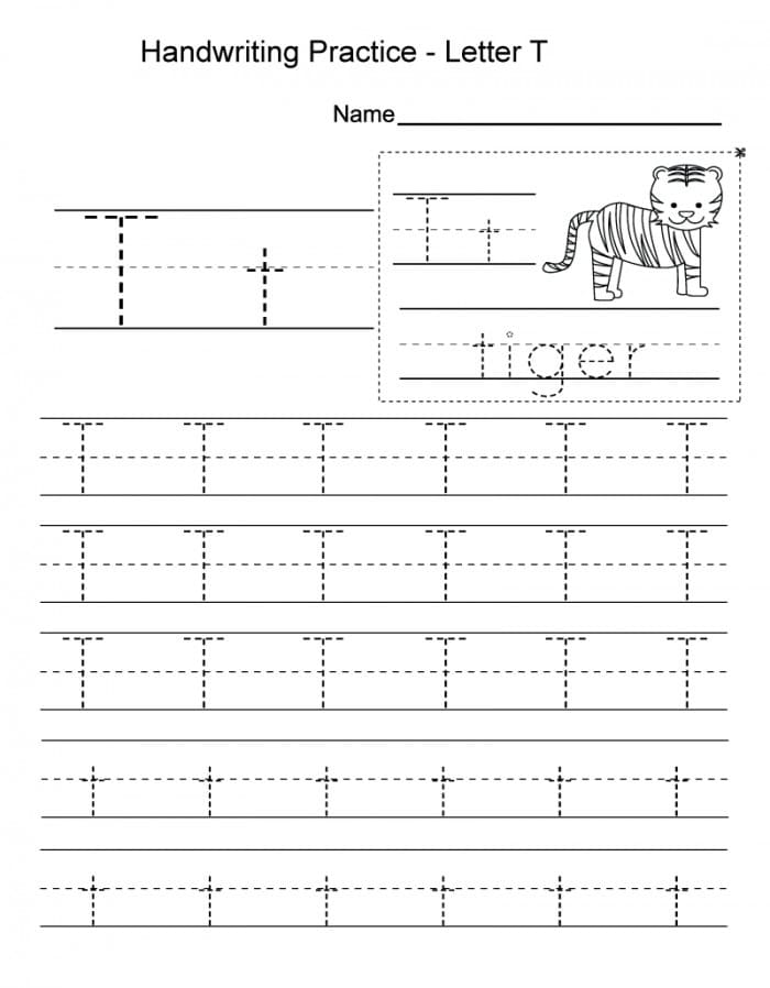 Printable LetterT Tracing Practice