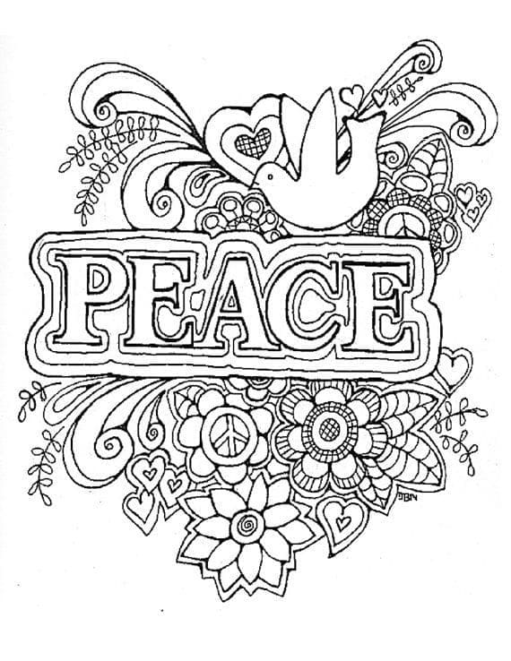 Printable Peace coloring page