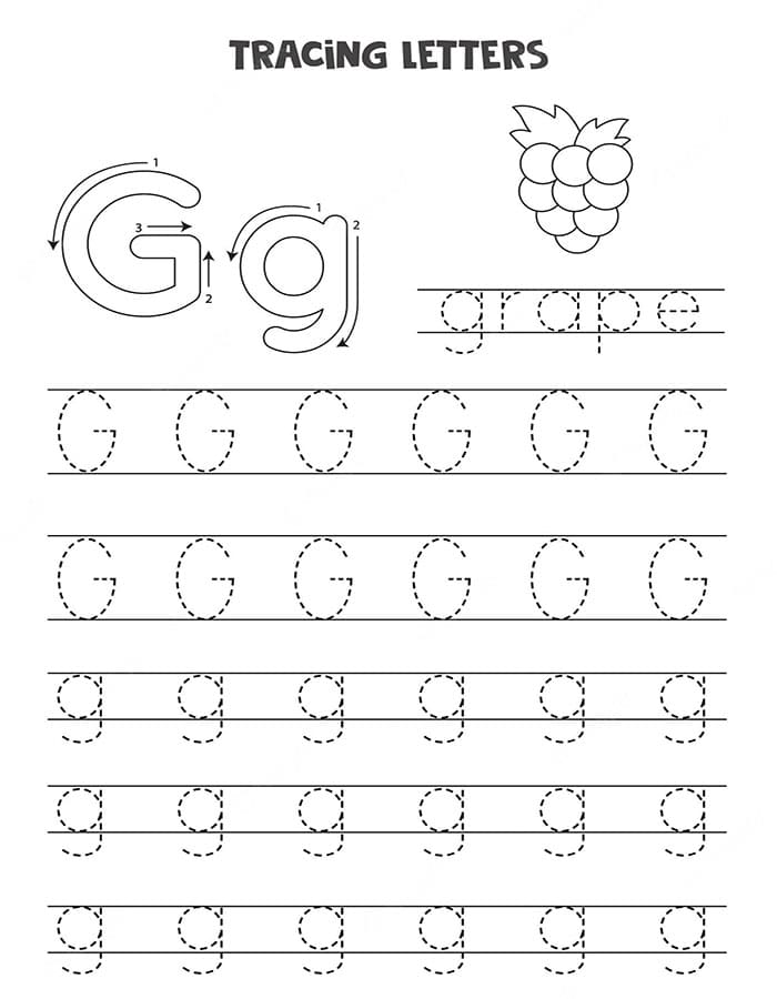 Printable Preschool Letter G Tracing