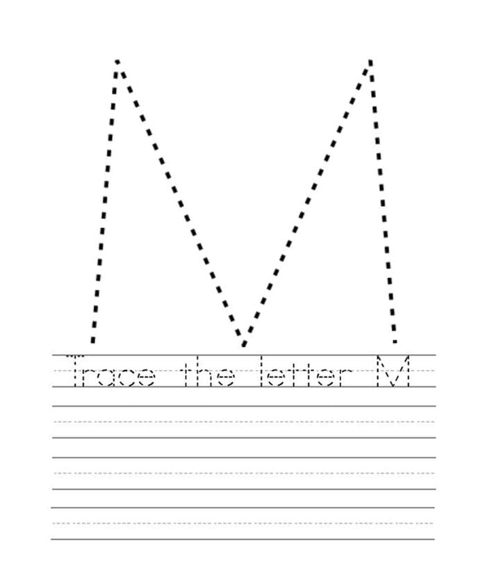 Printable The Letter M Tracing
