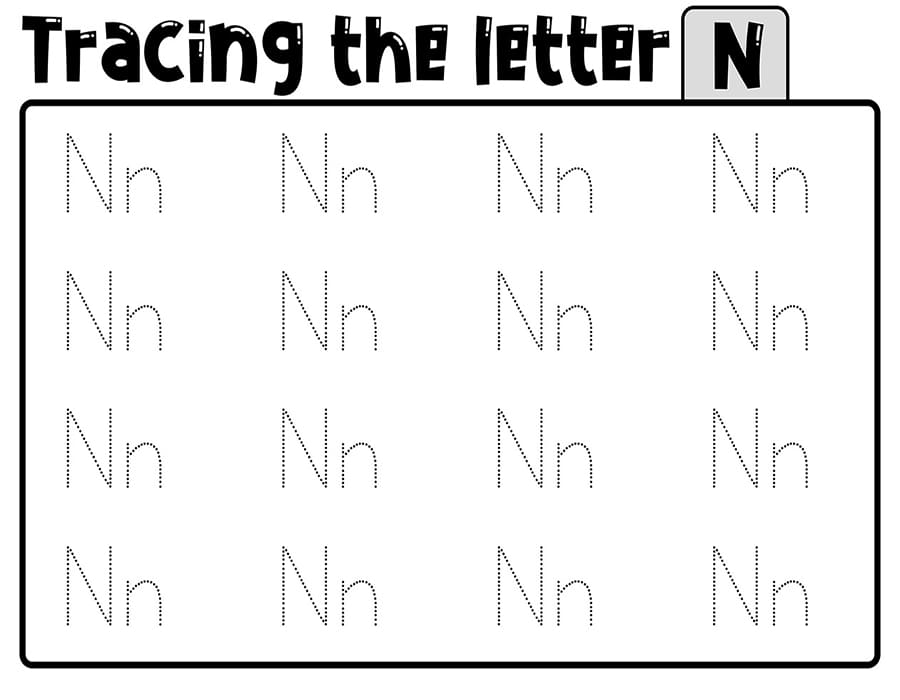 Printable The Letter N Tracing