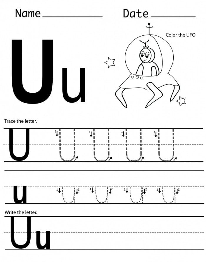 Printable The Letter U Tracing