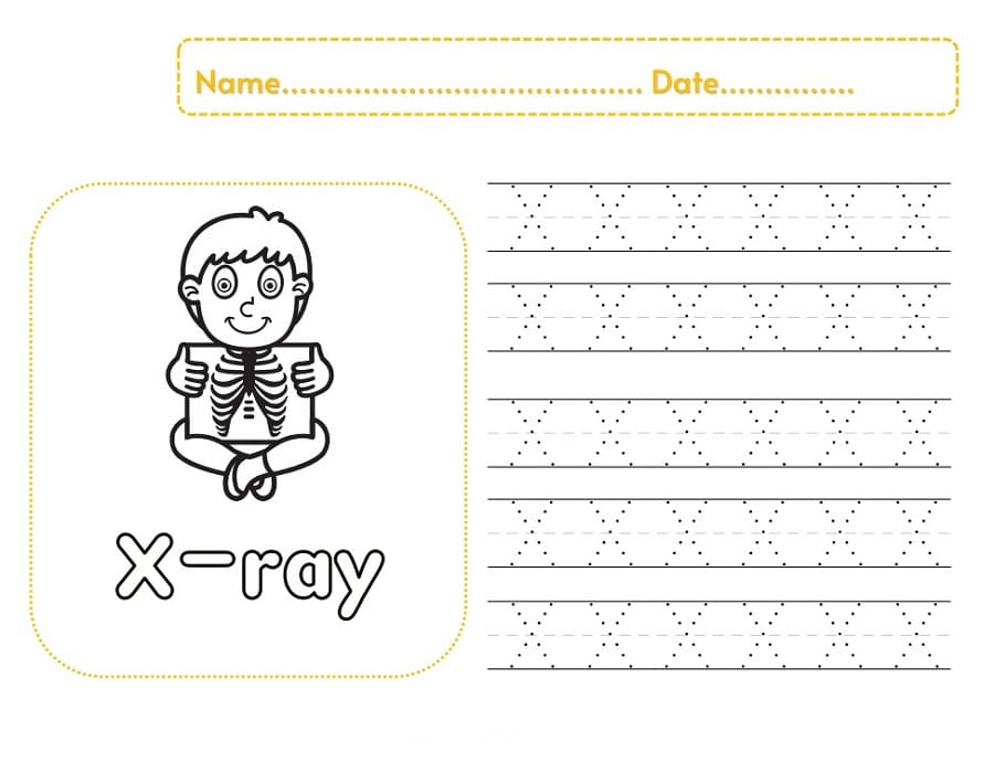 Printable The Letter X Tracing