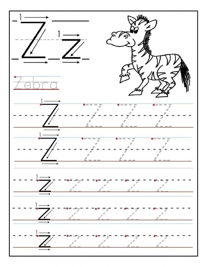 Printable The Letter Z Tracing