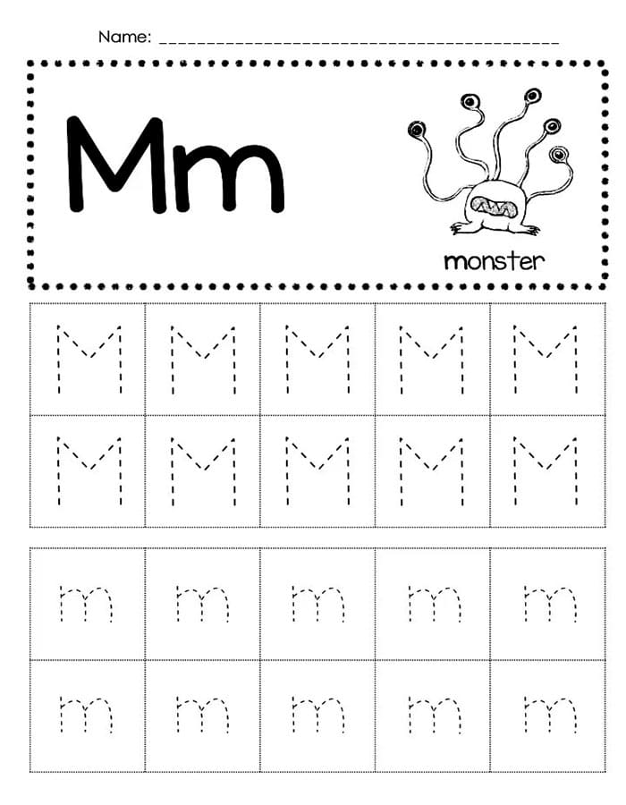 Printable Tracing And Writing Letter M