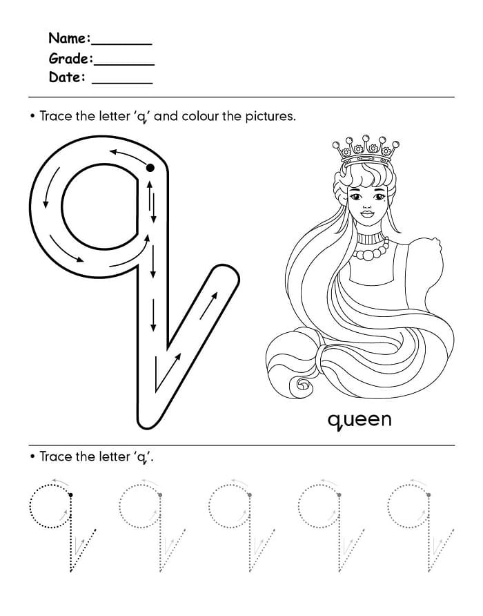 Printable Tracing And Writing Letter Q