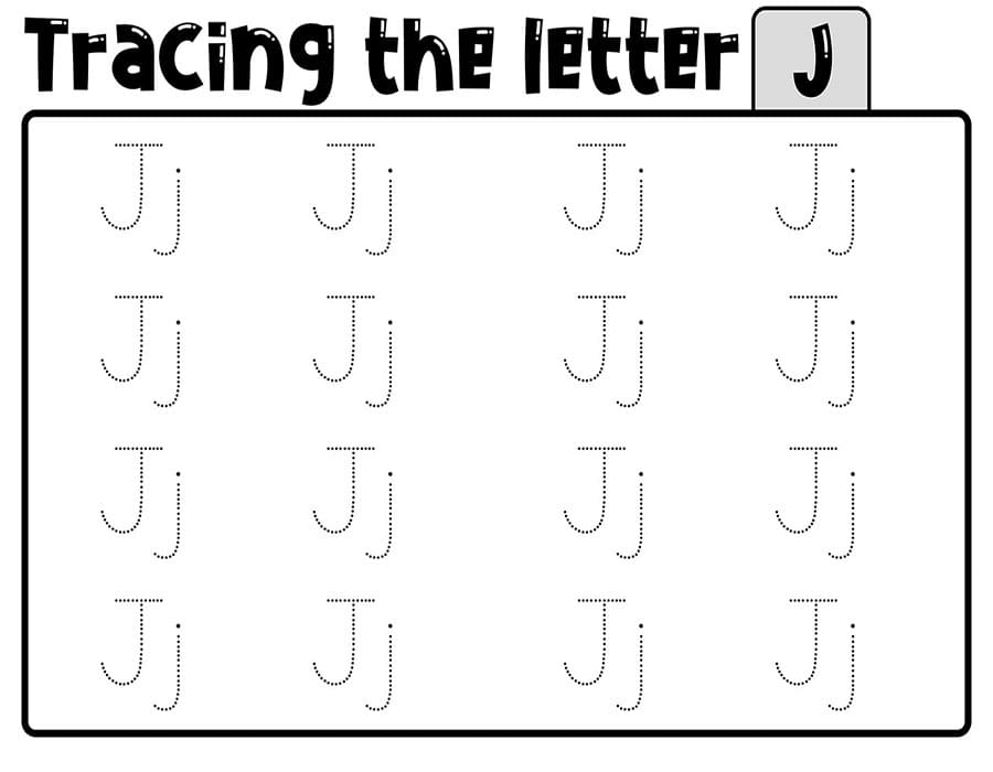 Printable Tracing Letter J Worksheets
