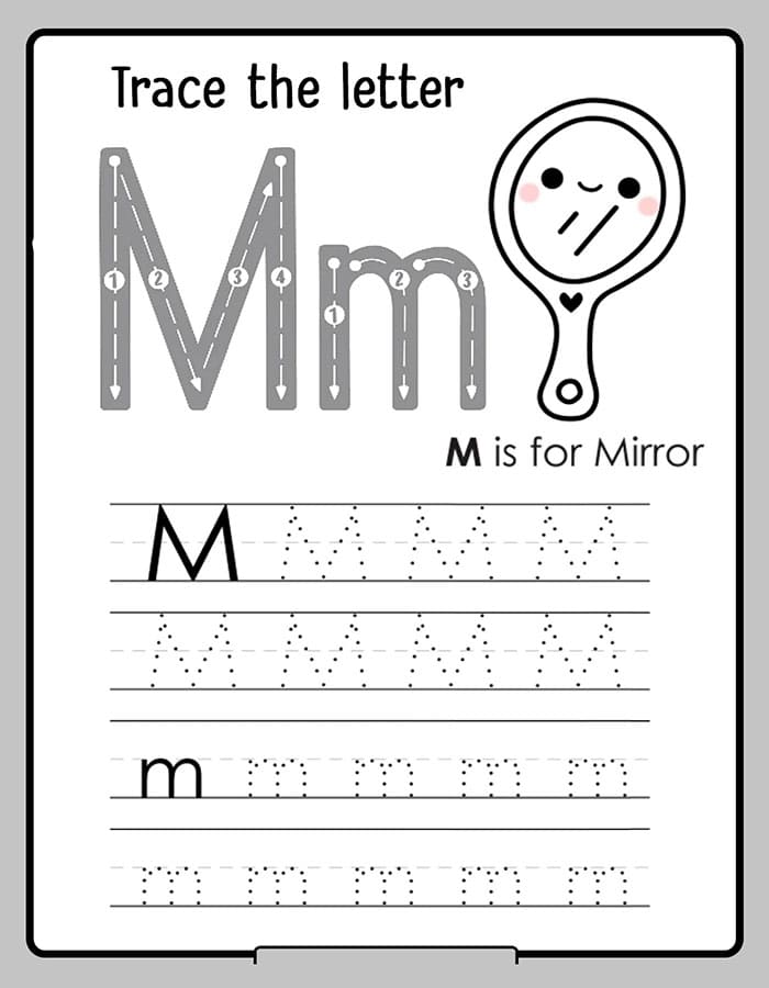 Printable Tracing Letter M Worksheets