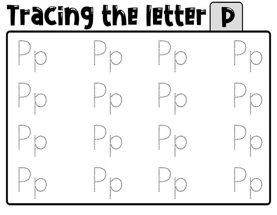 Printable Tracing Letter P Worksheet