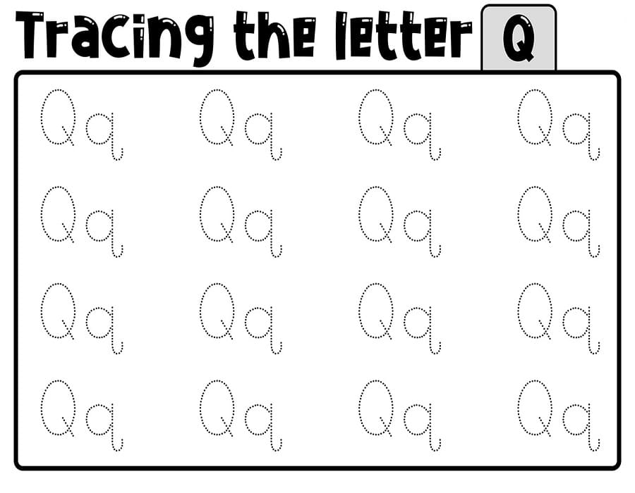 Printable Tracing Letter Q Worksheet