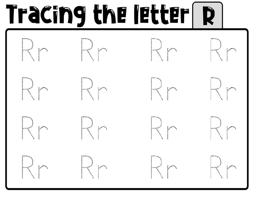 Printable Tracing Letter R Worksheet