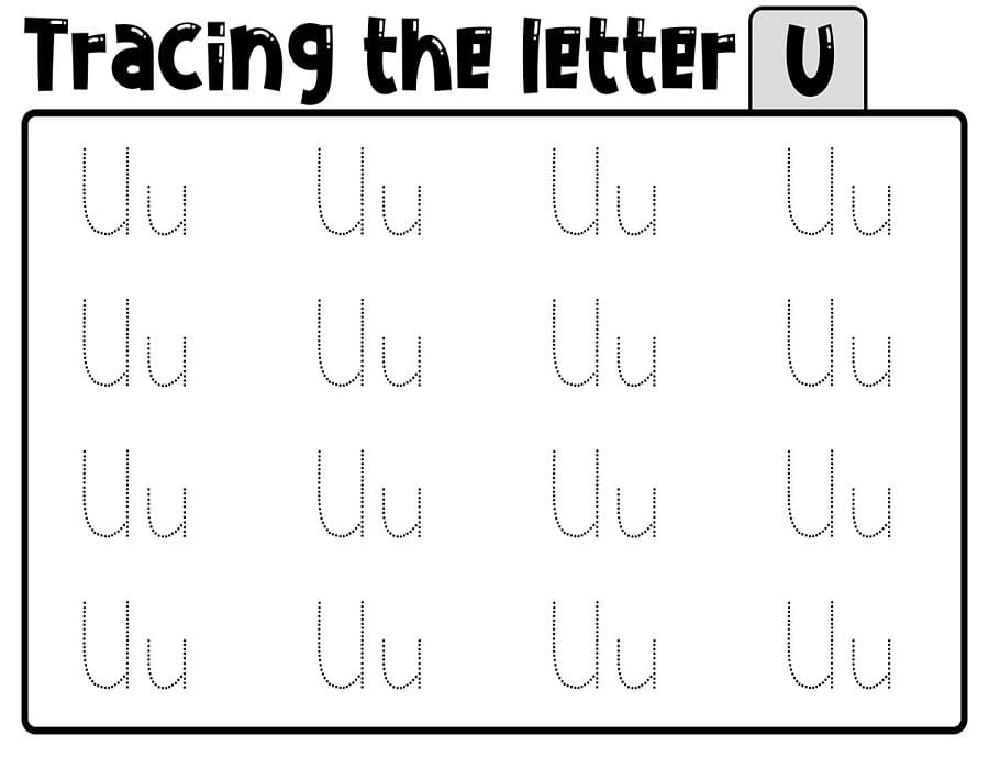 Printable Tracing Letter U Worksheet