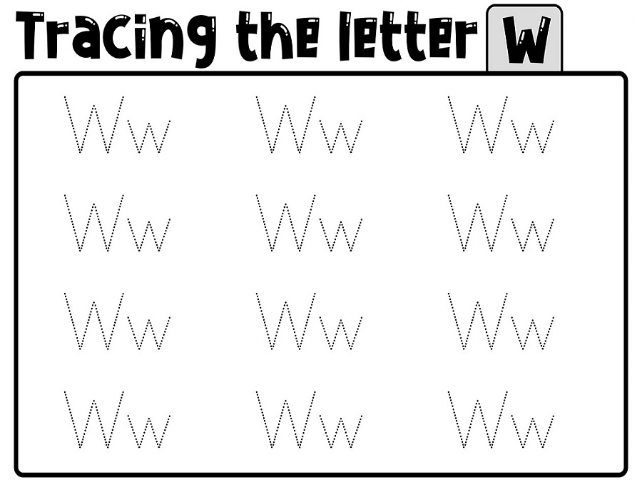 Printable Tracing Letter W Worksheet