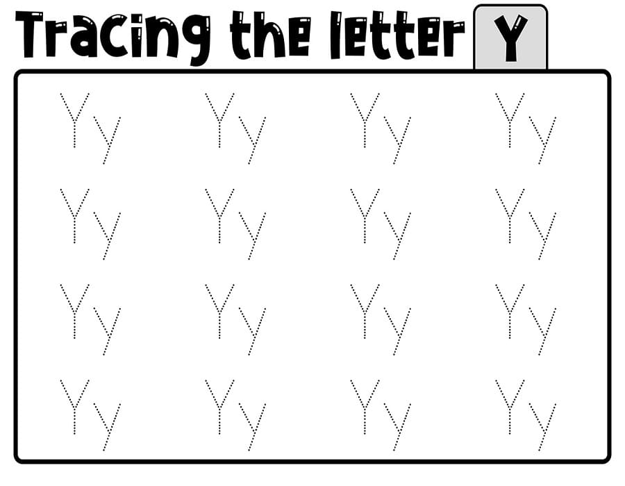 Printable Tracing Letter Y Worksheet