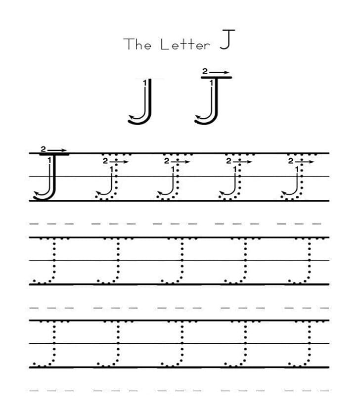 Printable Tracing Of Letter J