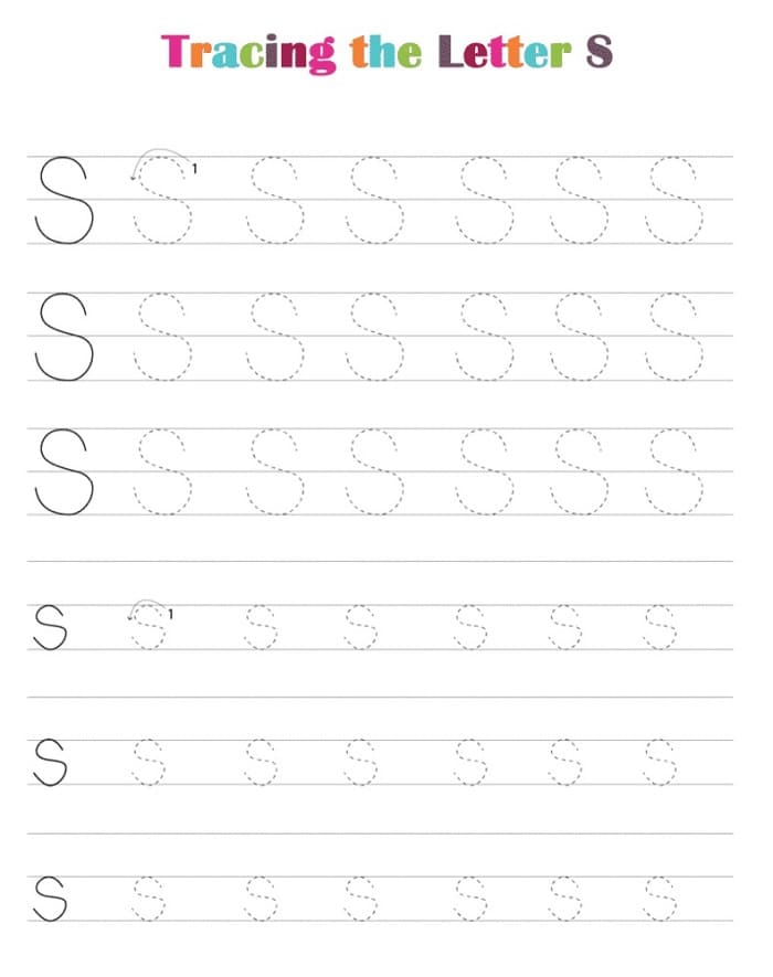 Printable Tracing Of Letter S