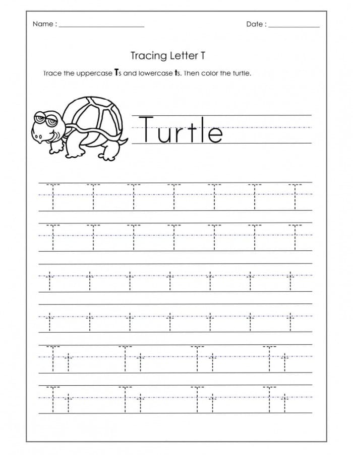 Printable Tracing Of Letter T