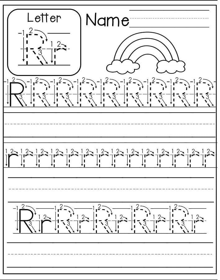 Printable Tracing Worksheet For Letter R