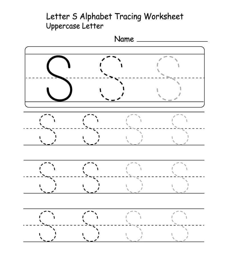 Printable Uppercase Letter S Tracing