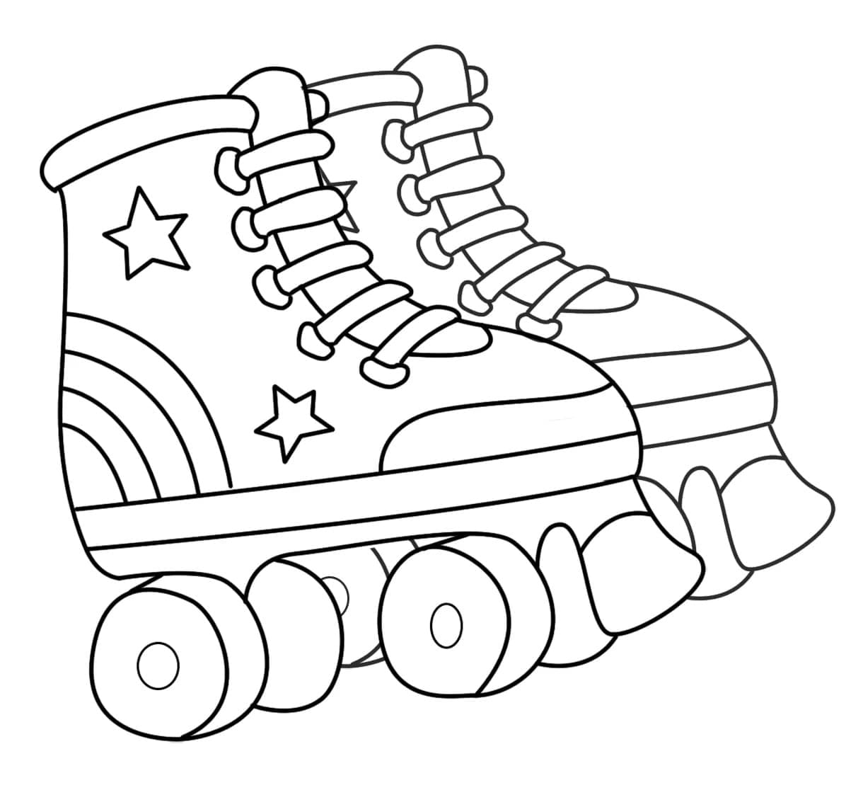 Retro Roller Skate coloring page