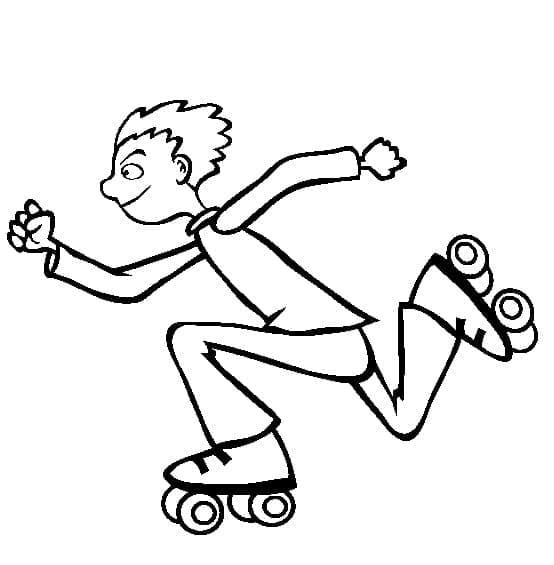 Roller Skate Boy coloring page
