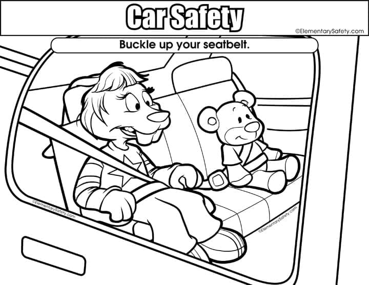 Seatbelt Safety - Car Safety coloring page