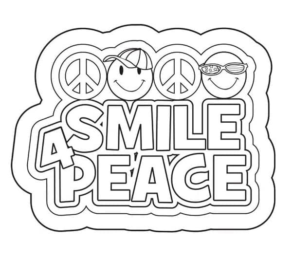 Smile 4 Peace coloring page