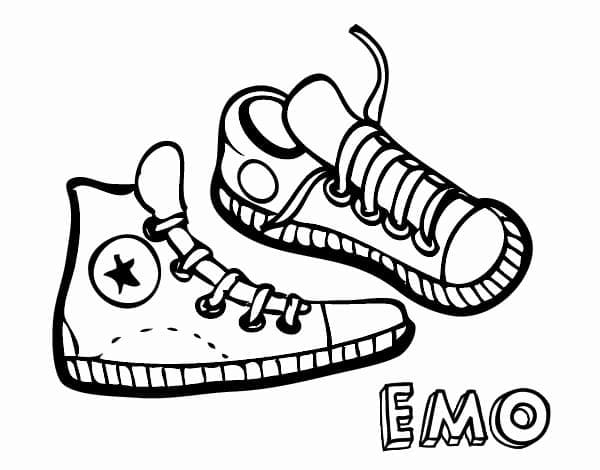 Sneakers Emo coloring page