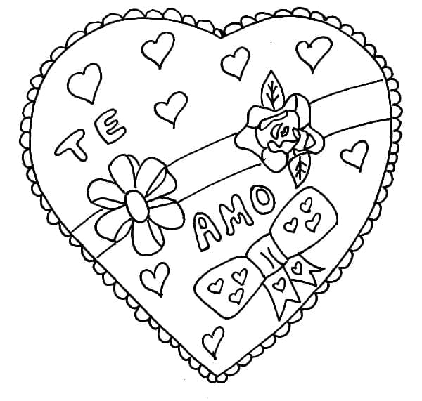 Te Amo 1 coloring page