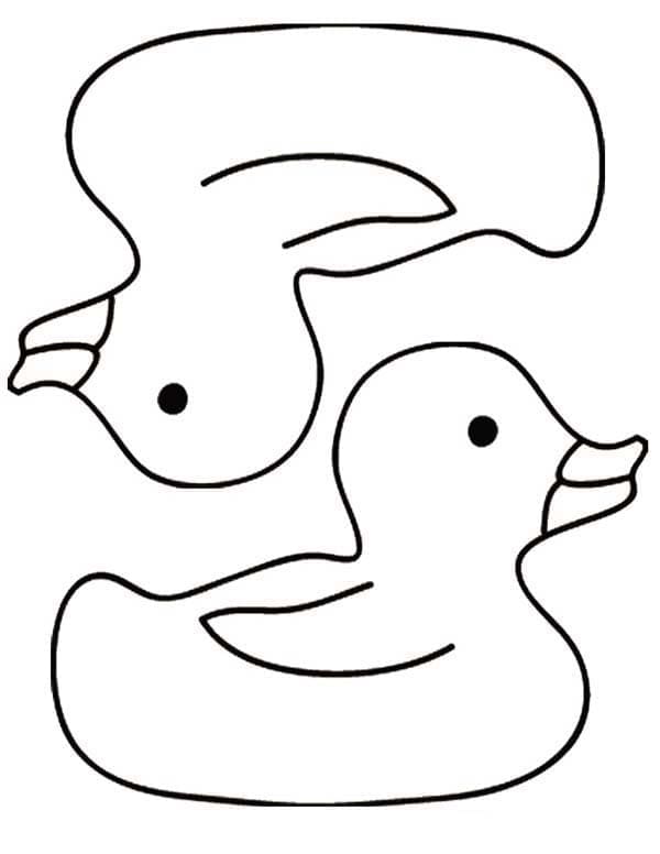 Two Rubber Ducks coloring page