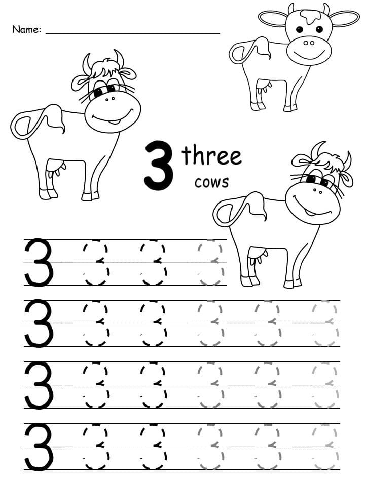 Printable Count And Trace Number 3