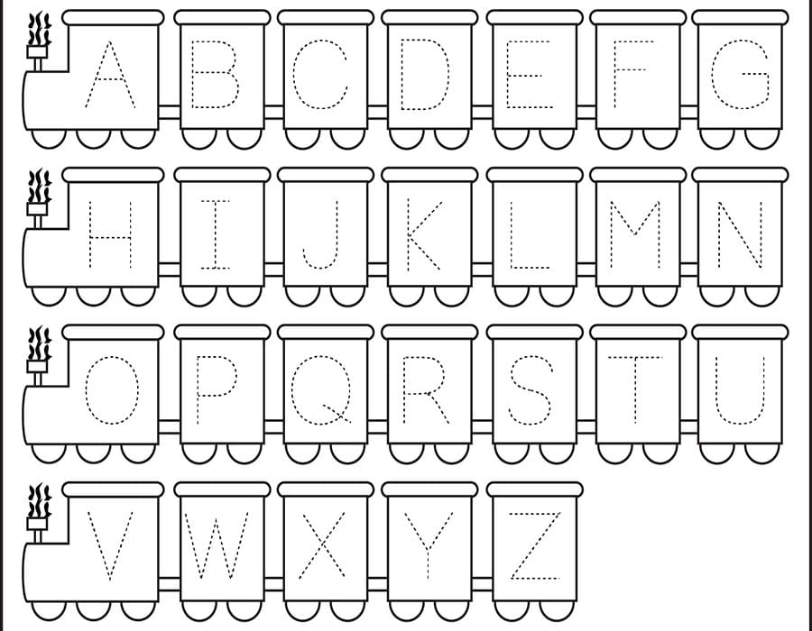 Printable Letter A-Z Tracing Design