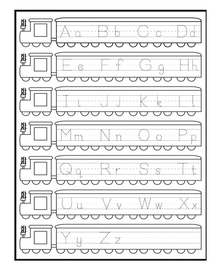 Printable Letter A-Z Tracing Homework