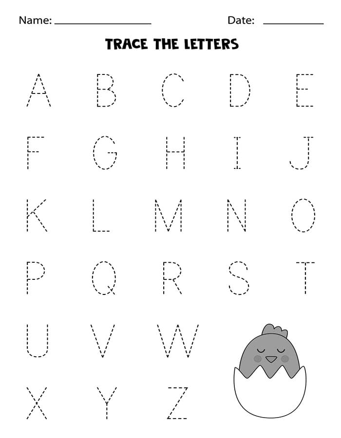Printable Letter A-Z Tracing Learning