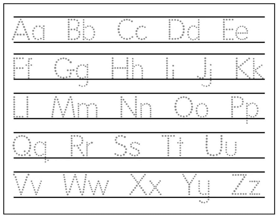 Printable Letter A-Z Tracing Preschool