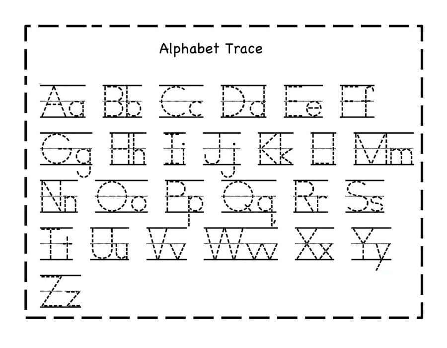 Printable Letter A-Z Tracing Sheet