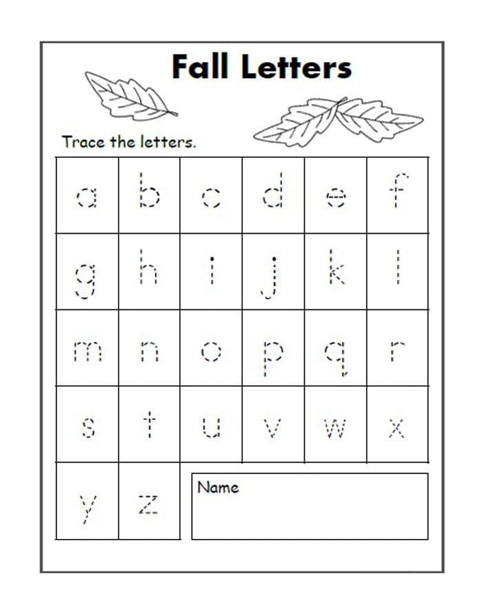 Printable Lowercase Letter A-Z Tracing