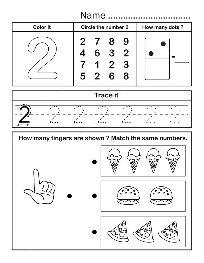 Printable Number 2 Tracing Activity