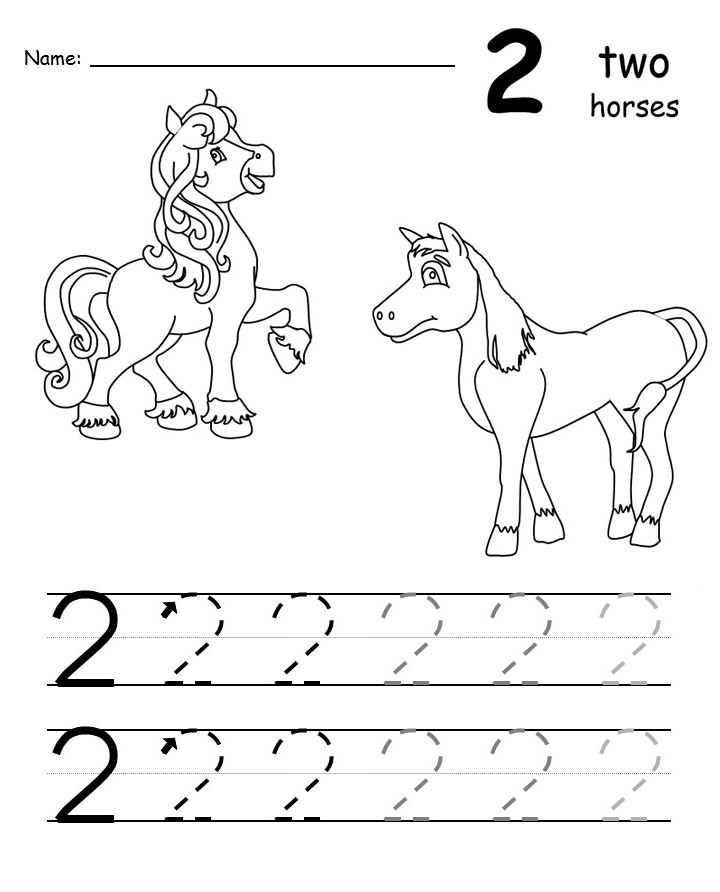 Printable Number 2 Tracing Easy