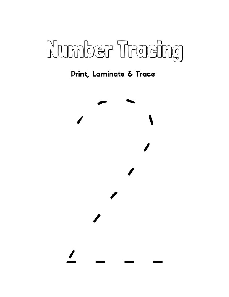 Printable Number 2 Tracing