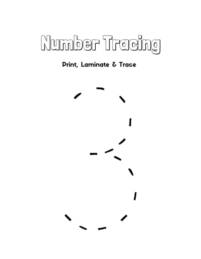 Number 3 Tracing