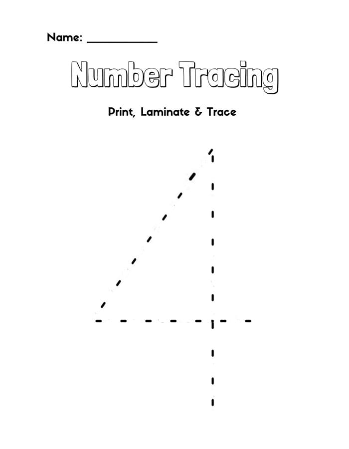 Number 4 Tracing