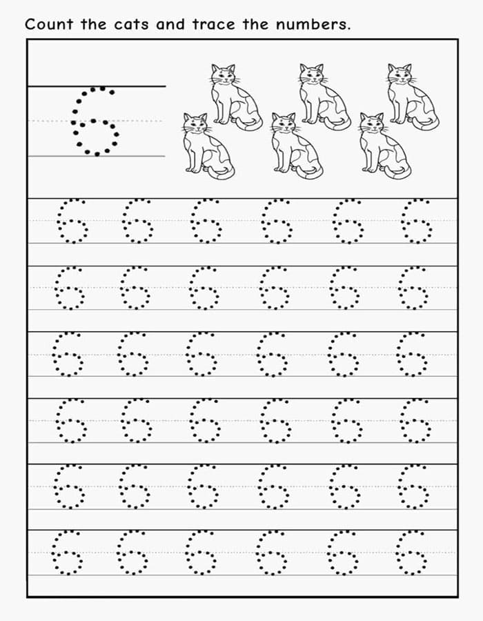 Printable Number 6 Tracing Easy