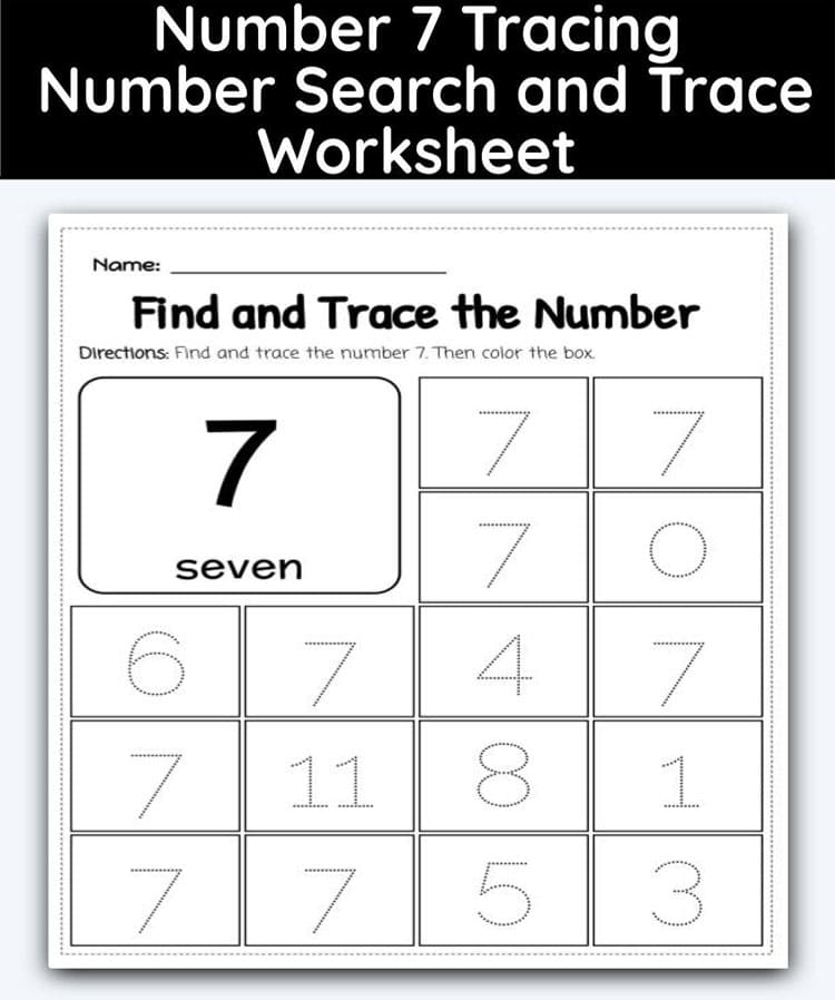 Printable Number 7 Tracing Search