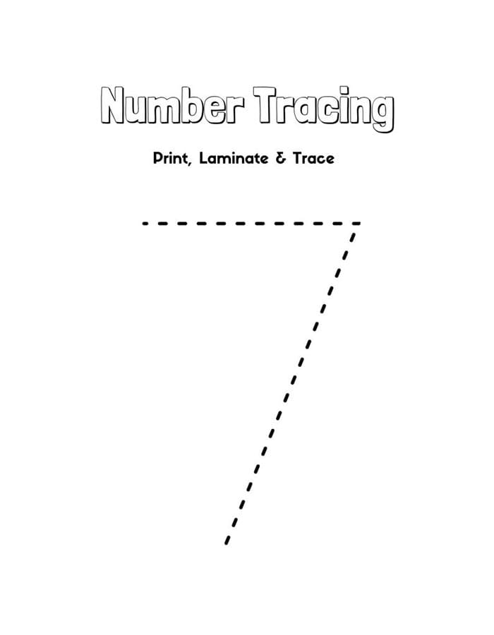 Printable Number 7 Tracing