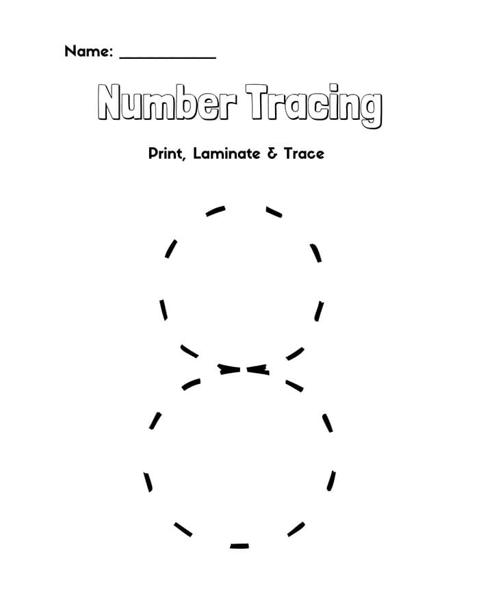 Printable Number 8 Tracing