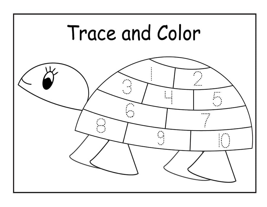 Printable Numbers 1-10 Trace And Color